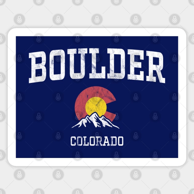 Boulder Colorado CO Vintage Athletic Mountains Sticker by TGKelly